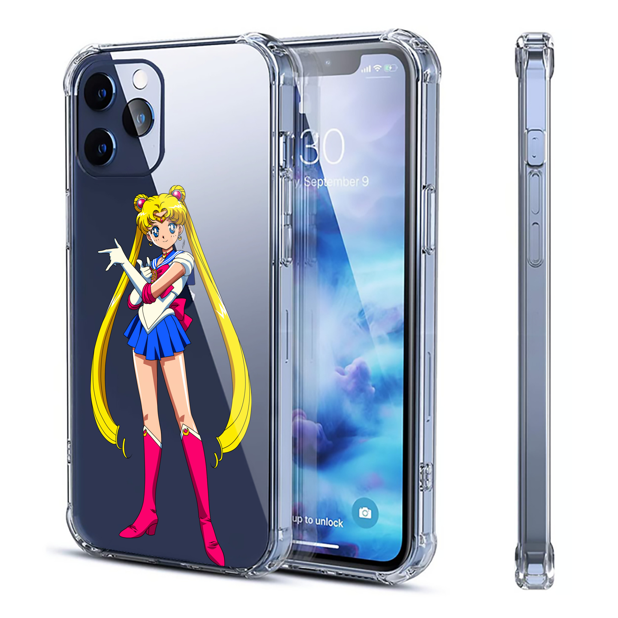 （画像用） 美少女戦士セーラームーン 月野 うさぎ つきの うさぎ Sailor Moon Tsukino Usagi 【iPhone 12シリーズ対応】透明スマホケース（クリアソフトケース）